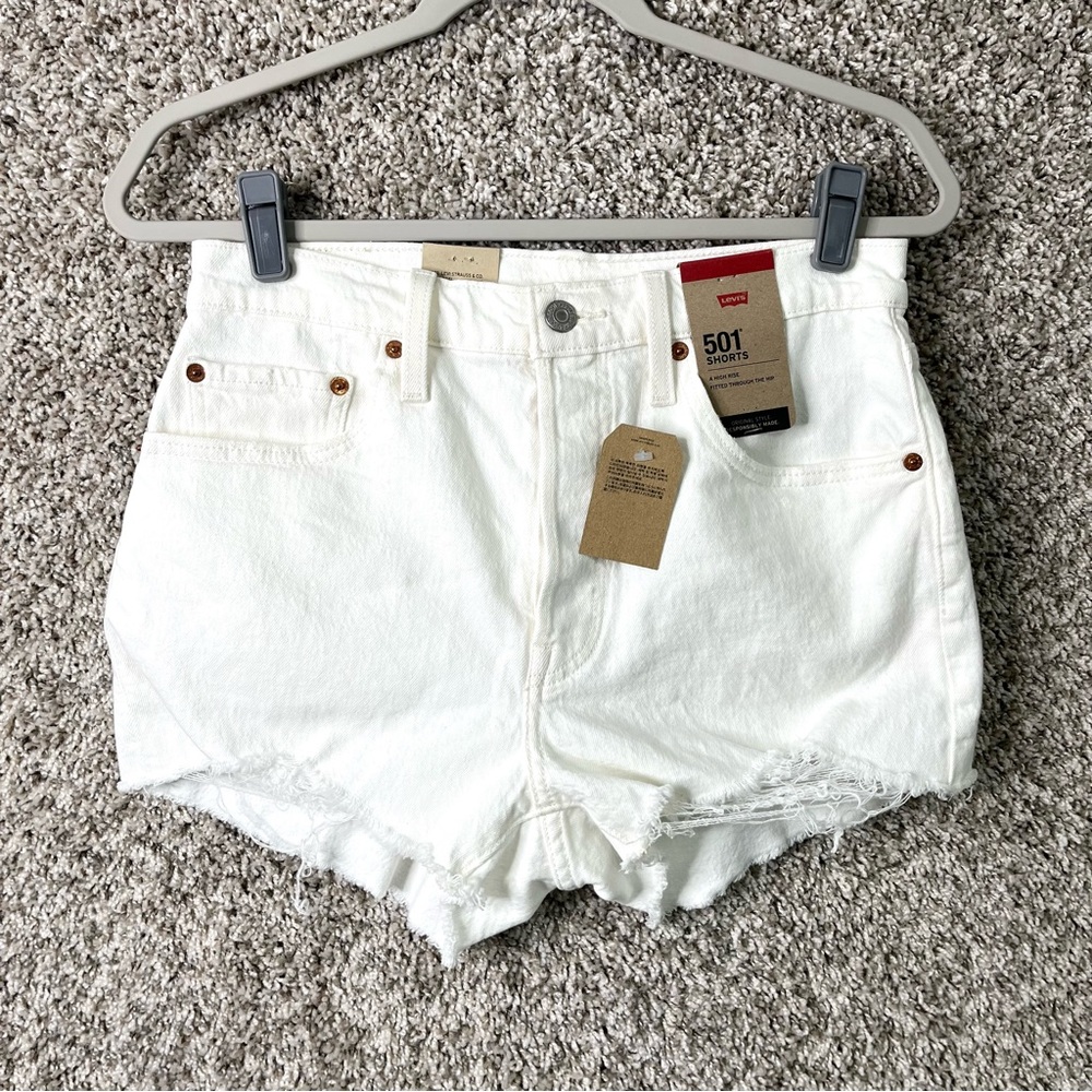 Levi's White Jean Shorts